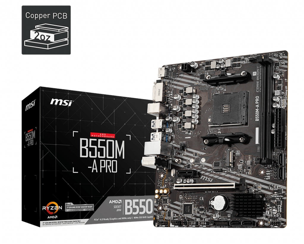 Tarjeta Madre Msi B550M-A Pro Soc Am4 Matx Ddr4, Hdmi, Dvi, Pcie, M.2