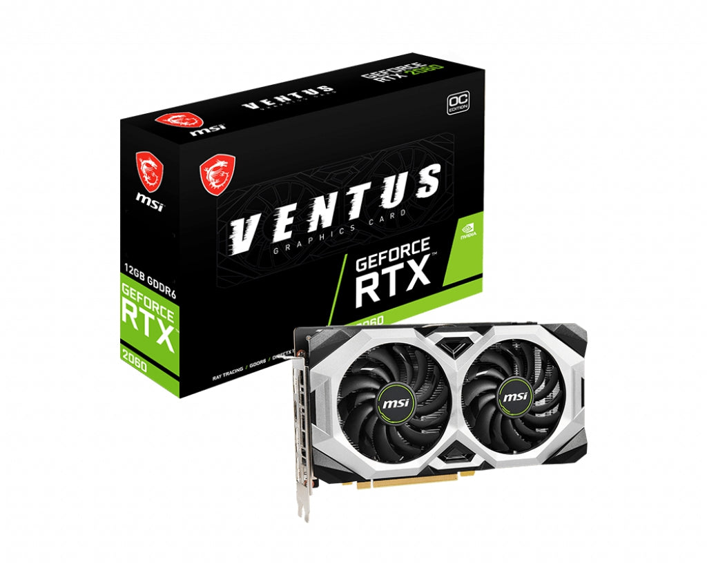 Tarjeta De Video Msi Geforce Rtx 2060 Ventus 12G Oc Tarjeta De Video Msi Ventus 12G Oc, Rtx 2060, Gddr6, Pci Express 4.0