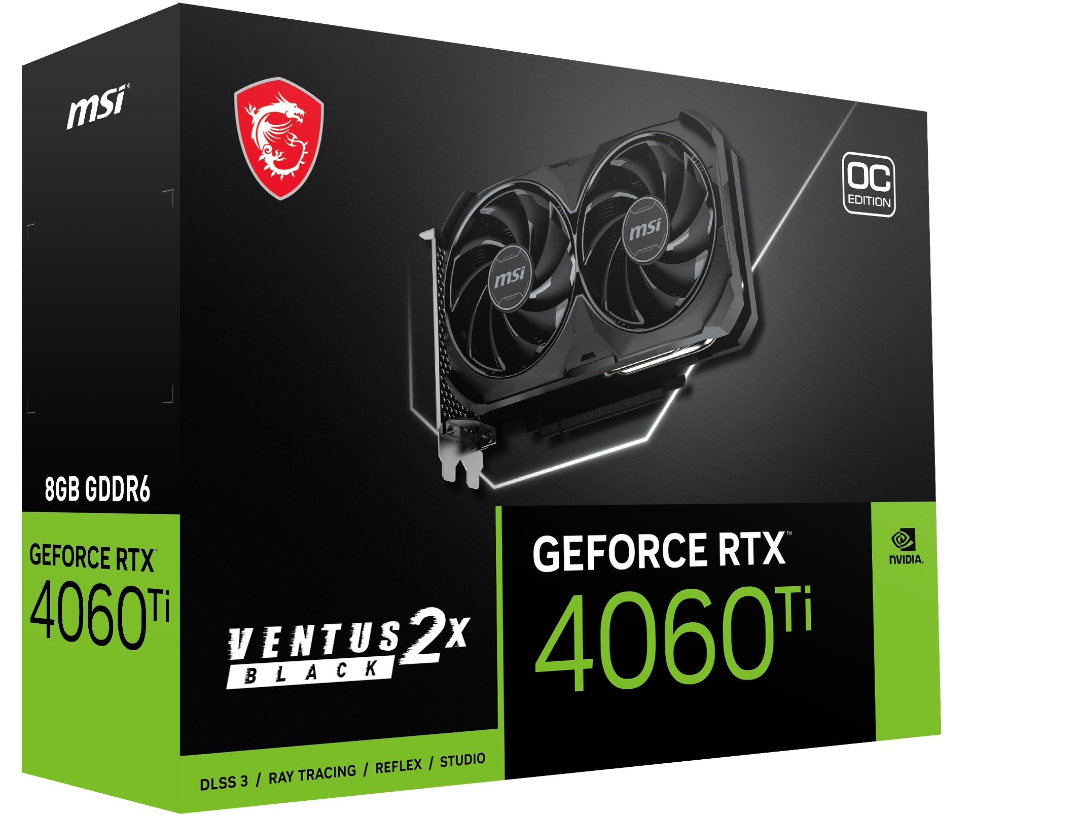 Tarjeta De Video Msi Nvidiageforce Rtx 4060 Ti Ventus 2X Black 8G Oc