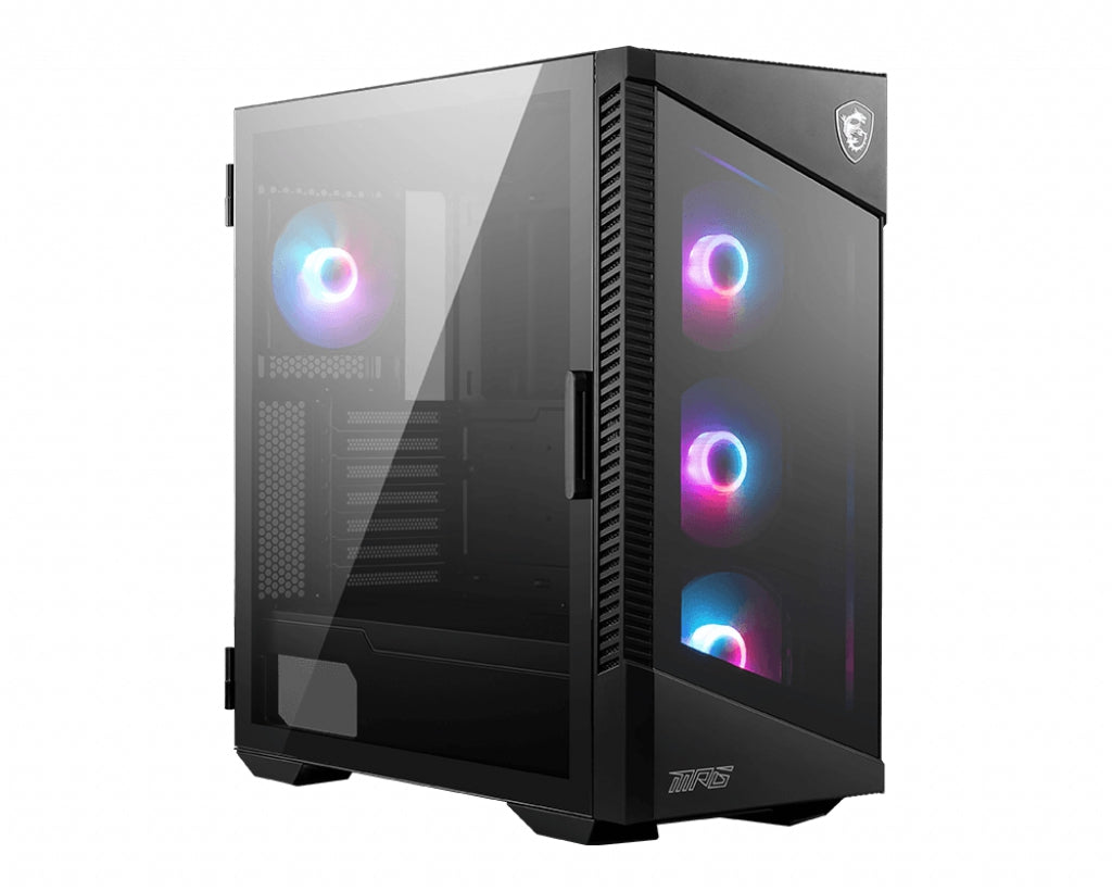 Gabinete Msi Mpg Velox 100R Black Rgb Mid Tower Atx 4 Fan Usb 3.2 Gen1