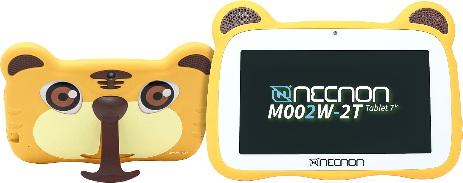 Tablet Infantil Tigre Necnon Kids M002W-2T 2Gb Ram 16Gb Rom 7 Pulgadas Android 10 Cam 0.3 Y Mp Stand Incluido Amarillo