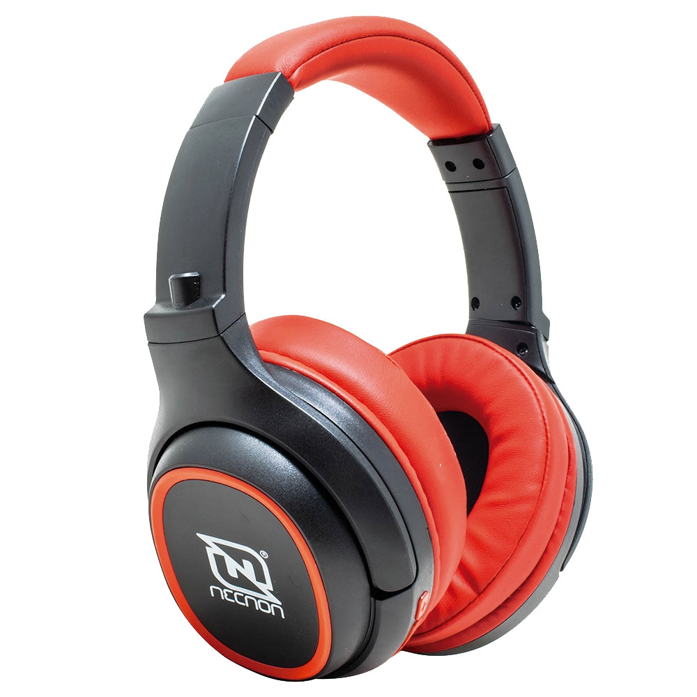 Audifonos Necnon Nbab0202Tc Over-Ear Bluetooth Nbh-02 Simulacion Cancelacion De Ruido 3.5Mm Radio Fm Micro Sd 3.5Mml Manos Libres Type Rojo