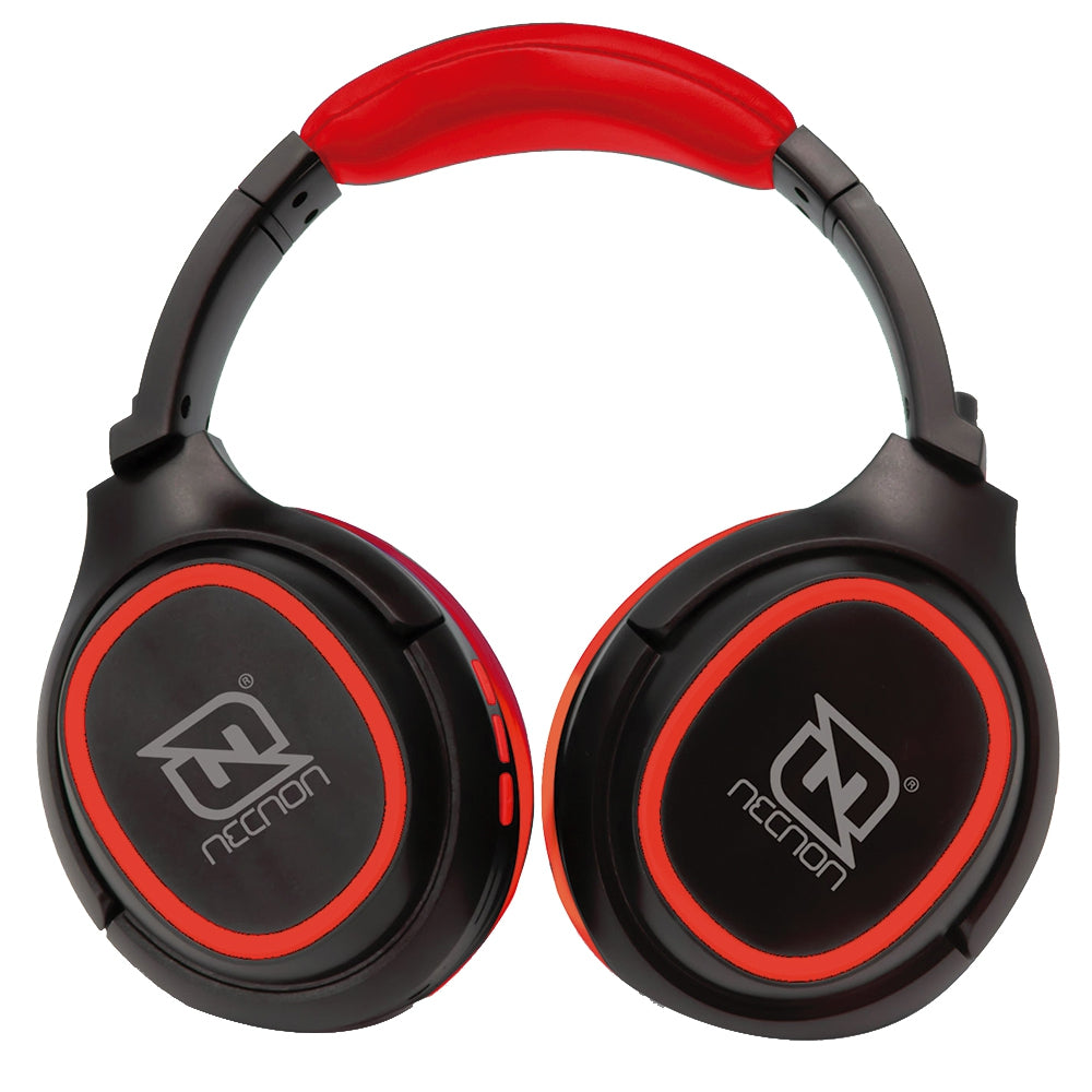 Audifonos Necnon Nbab0202Tc Over-Ear Bluetooth Nbh-02 Simulacion Cancelacion De Ruido 3.5Mm Radio Fm Micro Sd 3.5Mml Manos Libres Type Rojo