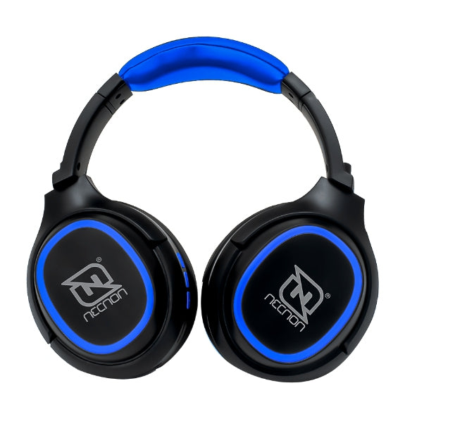 Audifonos Necnon Nbab0203Tc Over-Ear Bluetooth Nbh-02 Simulacion Cancelacion De Ruido 3.5Mm Radio Fm Micro Sd 3.5Mml Manos Libres Type Azul