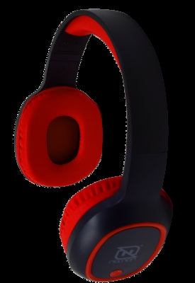 Audifonos Necnon Nbab042500 Over-Ear Bluetooth Nbh-04 Pro Alta Potencia Radio Fm Micro Sd 3.5Mml Manos Libres Negro/Rojo