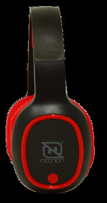 Audifonos Necnon Nbab042500 Over-Ear Bluetooth Nbh-04 Pro Alta Potencia Radio Fm Micro Sd 3.5Mml Manos Libres Negro/Rojo