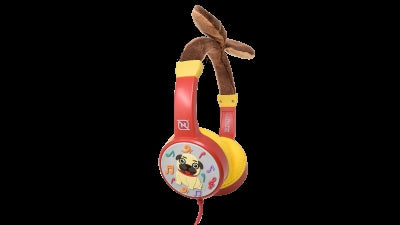 Audifonos Necnon Nbhk-Pug On-Ear Alambricos Kids Volumen Seguro 95Db 3.5 Mml Salida Audio 3.5Mml Hipoalargenico No Toxico Rojo