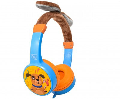 Audífonos Infantiles Puppy Necnon Nbhk-Puppy Audifonos On-Ear Alambricos Kids Volumen Seguro 95Db 3.5 Mml Salida Audio 3.5Mml Hipoalargenico No Toxico Azul