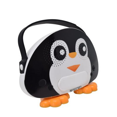 Kids Karaoke Pingüino Necnon Nbk-Kids Bocina Bluetooth Micrófono Alámbrico Bt Usb Aux 3.5 Radio Fm Lector Micro Sd