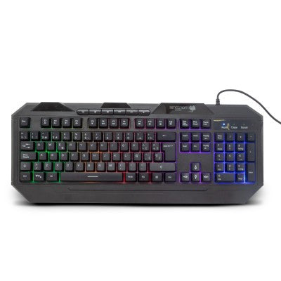 Teclado Gaming Alámbrico Necnon Ngk-Hydra Gamer 114 Teclas Retroiluminado Led Multicolor Diseno Ergonomico 6 Botones Multimedia Negro