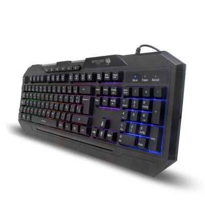 Teclado Gaming Alámbrico Necnon Ngk-Hydra Gamer 114 Teclas Retroiluminado Led Multicolor Diseno Ergonomico 6 Botones Multimedia Negro