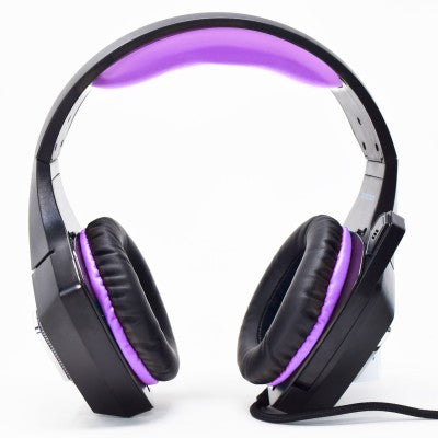 Audífonos Headset Gaming Necnon Nbhg-Dragon Over-Ear Led Alambrico Diadema Flexible Con Vibracion Microfono 3.5Mm Usb Pc Consolas Celular C/Adaptador Fucsia