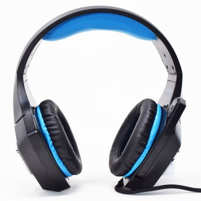 Audífonos Headset Gaming Necnon Nbhg-Dragon Hi-Fi Over-Ear Led Alambrico Diadema Flexible Con Vibracion Microfono 3.5Mm Usb Pc Consolas Celular C/Adaptador Azul