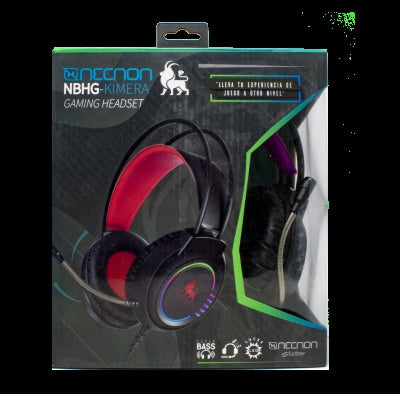 Audifonos Gaming Necnon Nbhg-Kimera Hi-F Headset Over-Ear Rgb Alambrico 3.5Mm Usb Pc Consolas Celular Microfono Flexible Inc Adaptador Fucsia