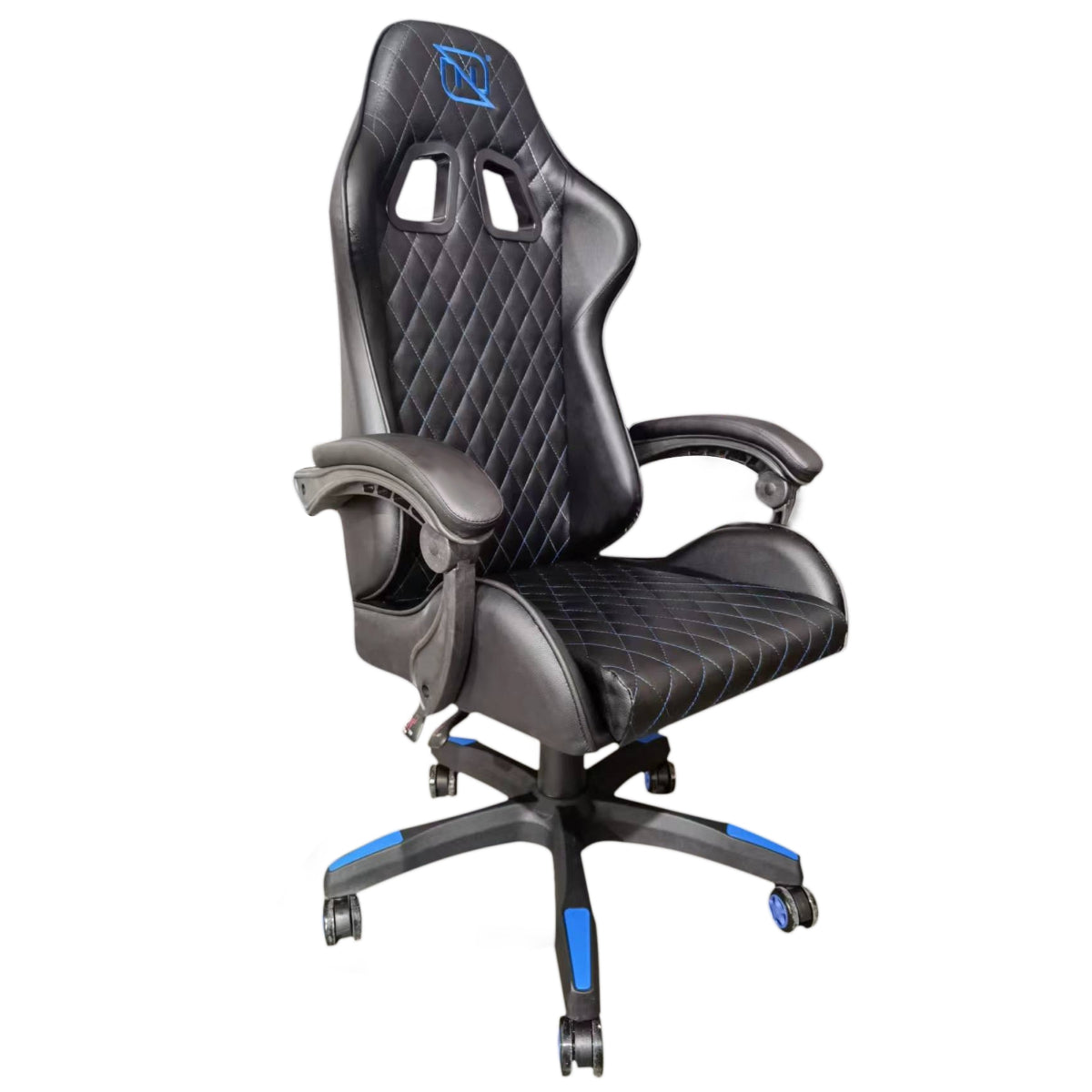 Silla Gamer Necnon Nsg-01 Foam Coj Lumbar/Cabeza Negro/Azul Nbsg0123C4