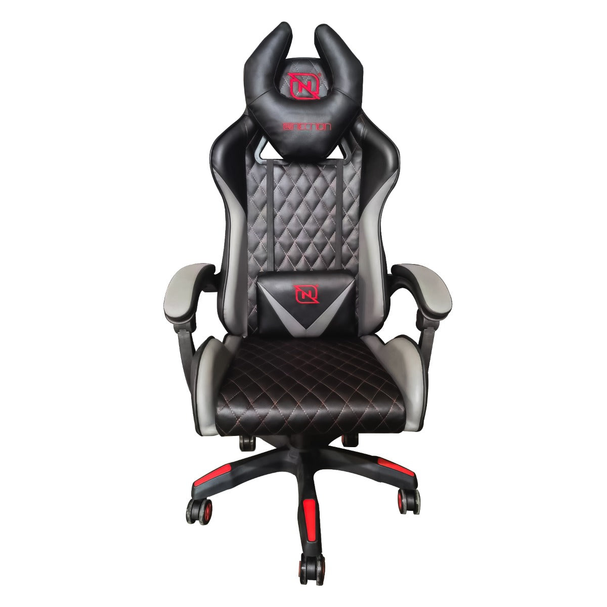 Silla Gamer Necnon Nsg-01 Bk/Grey/Red Respaldo 145° Clase 4 140-150Kg