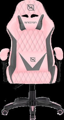 Silla Gaming Necnon Nsg-01 Gamer Inclinacion Respaldo 145 Clase 140-150Kg Ngs-01 Foam 350Mm 63Cm*64Cm*121-131Cm Cojin Lumbar Y Cabeza Rosa/Gris