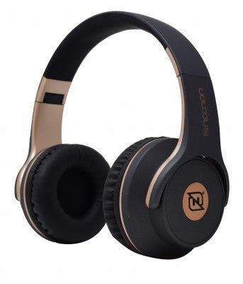 Audífonos Bt Over-Ear Necnon Nbh-03 R Negro/Dorado