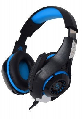 Audífonos Headset Gaming Necnon Nbhg-Viper Over-Ear Led Alambrico Diadema Flexible Microfono 3.5Mm Usb Pc Consolas Celular Inc Adaptador Megabass Azul