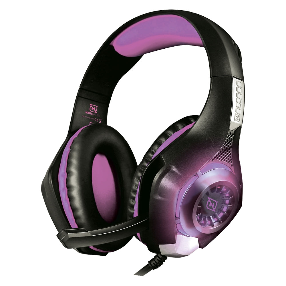 Diadema Necnon Gaming Flexible Over-Ear Nbhgviper Led Alambr Bk/Fucsia