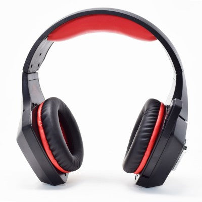 Audífonos Headset Gaming Necnon Nbhg-Dragon Over-Ear Led Alambrico Diadema Flexible Con Vibracion Microfono 3.5Mm Usb Pc Consolas Celular C/Adaptador Rojo