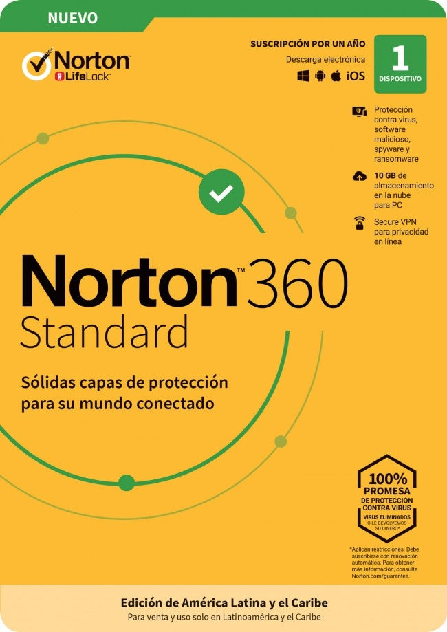 Antivirus Estándar Norton Tmnr-032 360 Standard Internet Sec 1L 1A