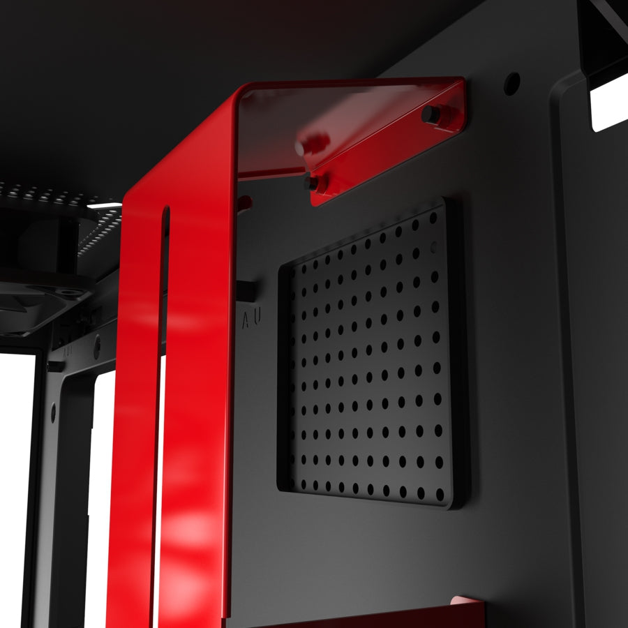 Gabinete Nzxt H510I Compact Negro-Rojo Media Torre Mini Itx, Micro Atx, Atx Cristal Templado Rgb Gamer