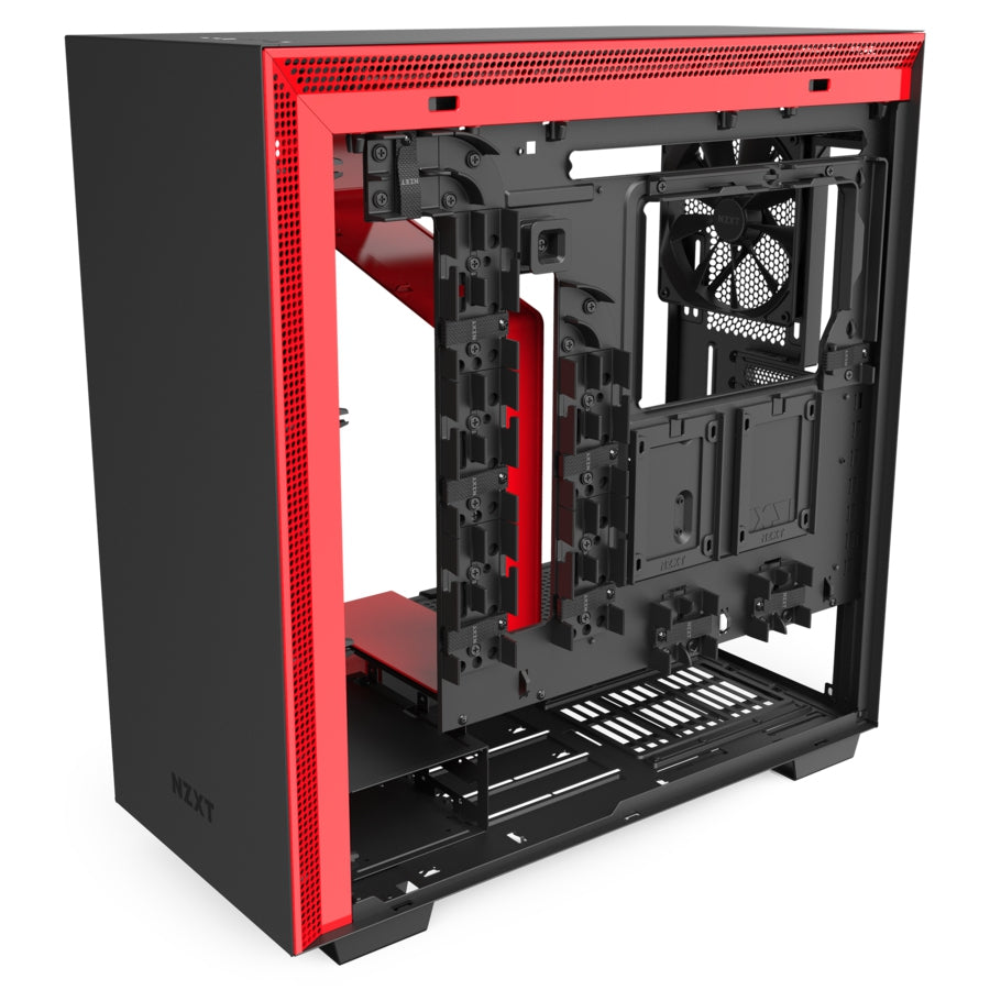 Gabinete Nzxt H710 Negro-Rojo Media Torre Mini Itx, Micro Atx, Atx, Eatx Cristal Templado Gamer