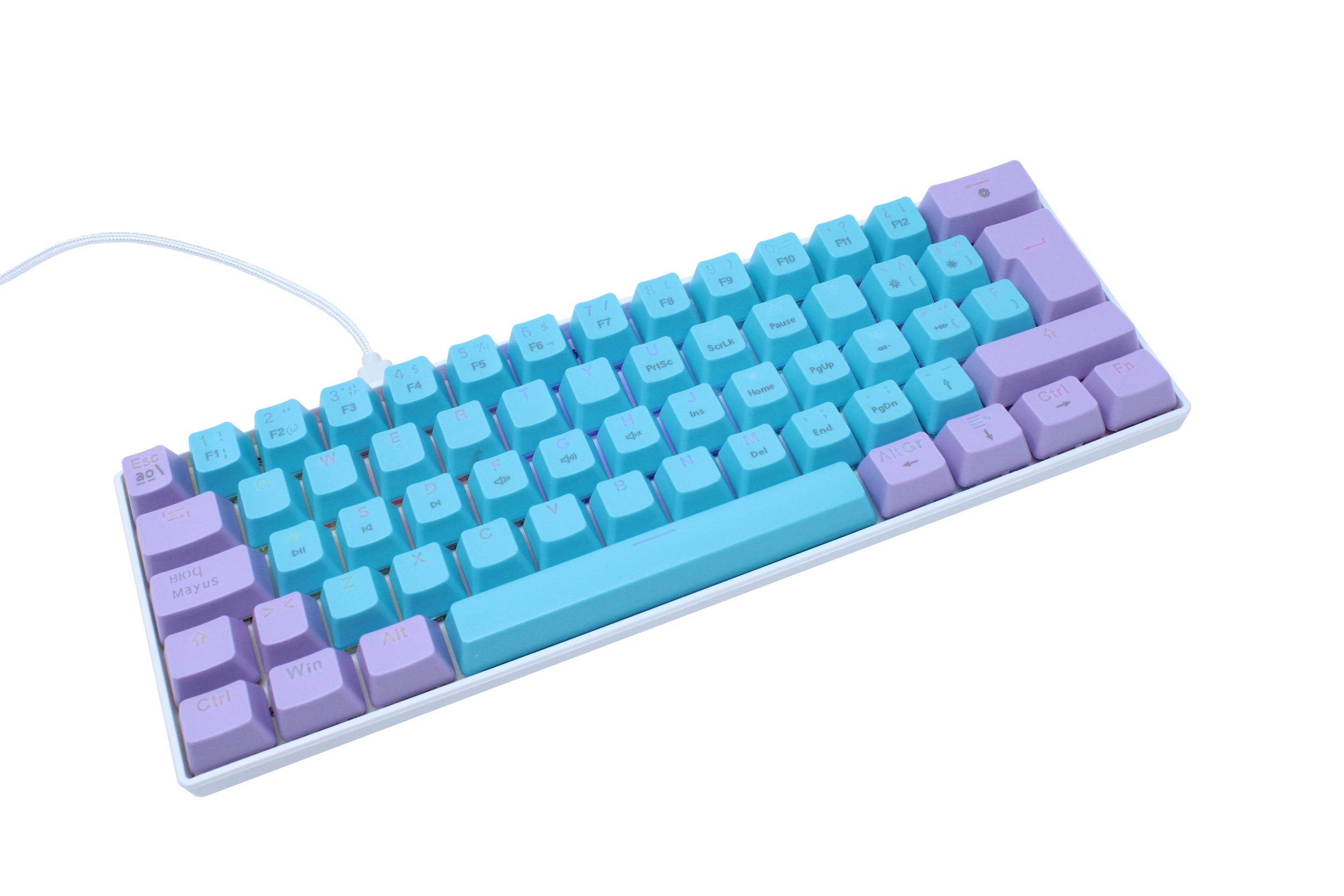 Teclado Mecanico Ocelot Gaming 60% Color Way Azul Base De Abs E Iluminación Tipo Rgb