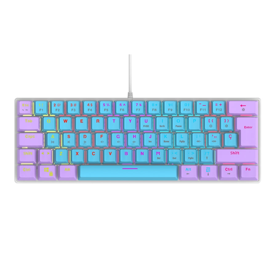 Teclado Mecanico Ocelot Gaming 60% Color Way Azul Base De Abs E Iluminación Tipo Rgb