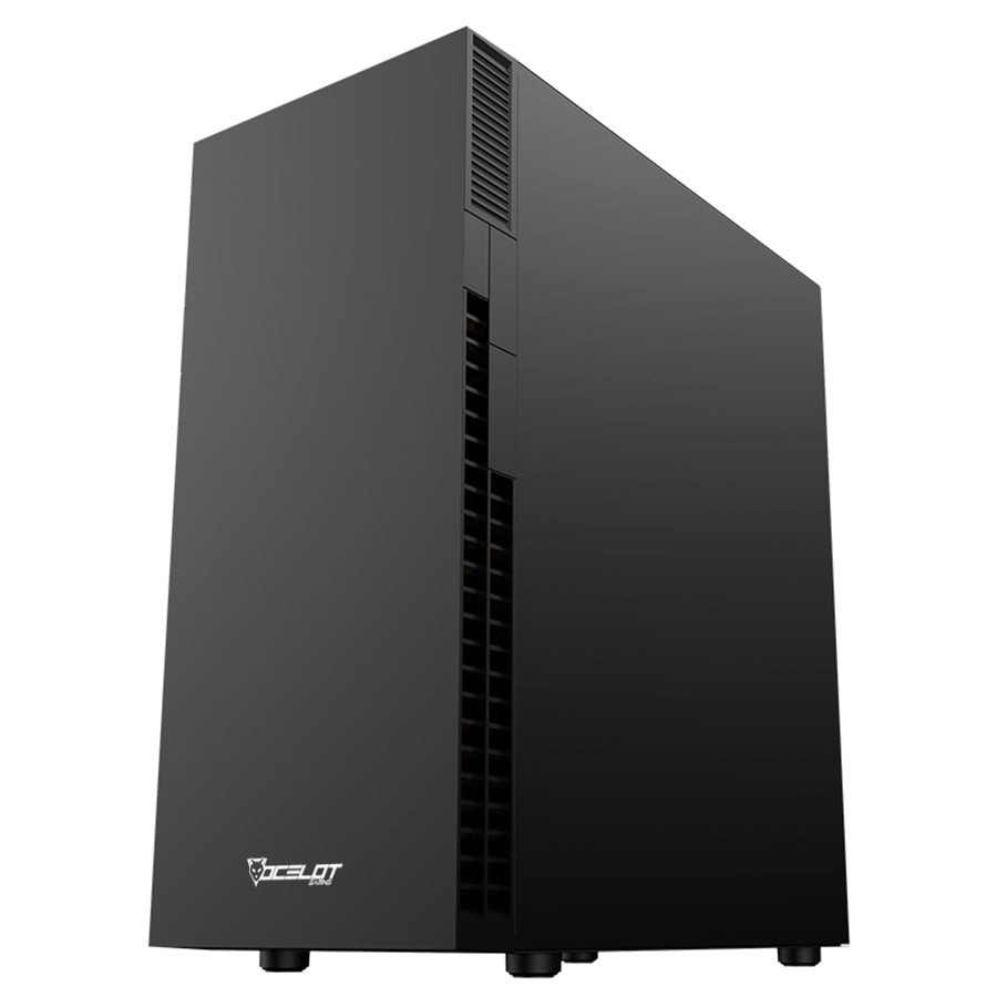 Gabinete Atx Ocelot Gaming Mid Tower Frontal Liso Cristal Templado Lateral