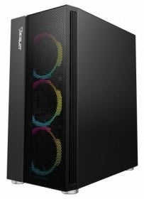 Gabinete Gamer Ocelot/Negro/Media Torre/Soporta 6X Ventiladores 120Mm/Soporta Gpu 320Mm/Cristal Templado/Sin Fuente/Rejilla Frontal/Atx