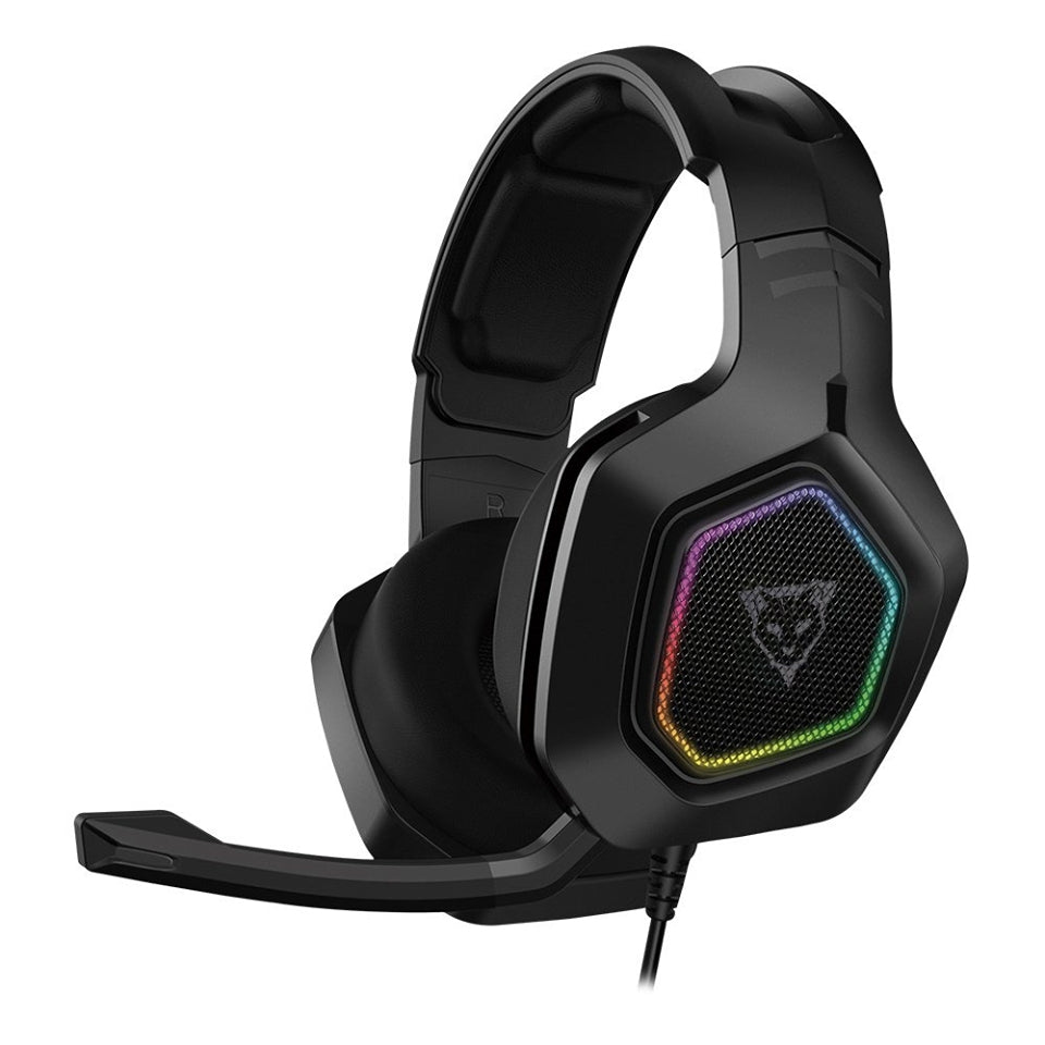 Audifonos Gamer Ocelot Tipo Diadema/Over Ear/Usb/3.5Mm/Color Negro/Alambricos/Iluminacion Tipo Rgb/Control De Audio/Microfono Con Cancelacion De Ruido/Ajustables/Multiplataforma/Rejilla