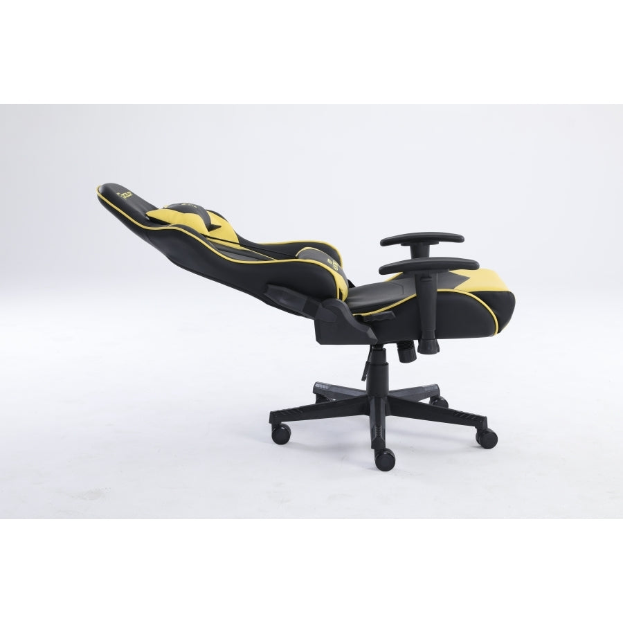 Silla Gamer Ocelot/Color Amarilla Con Negro/Descansa Brazos Ajustables/ Reclinable 90-155 Grados/ Soporta Hasta 150Kg