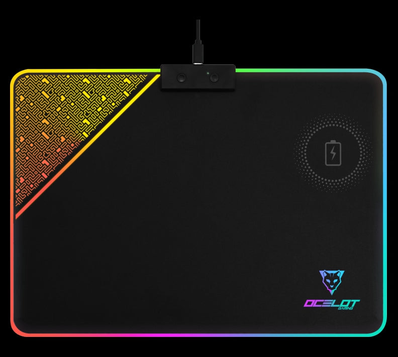 Ocelot Mouse Pad Rigido Tipo Rgb, Carga Inalambrica Para Smartphones, Conexin Mediante Usb Plug And Play