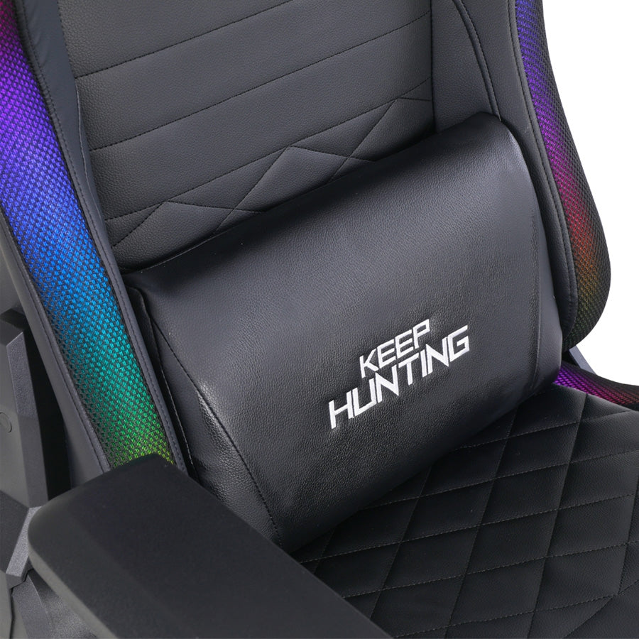 Silla Gamer Ocelot Gaming Rgb / Base Ajustable De Metal / Descansa Brazos Ajustables De 4 Dimensiones / Angulo De Inclinacion 155 Grados/ Soporta Hasta 150Kg/ Cojin De Descanso Lumbar Y Cervical