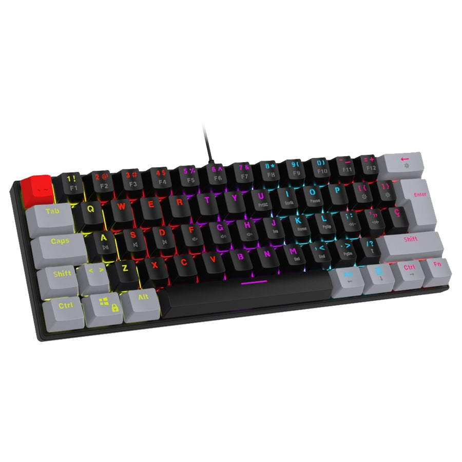 Teclado Mecanico Ocelot Gaming 60% Color Way Negro Con Gris Iluminacion Tipo Rgb