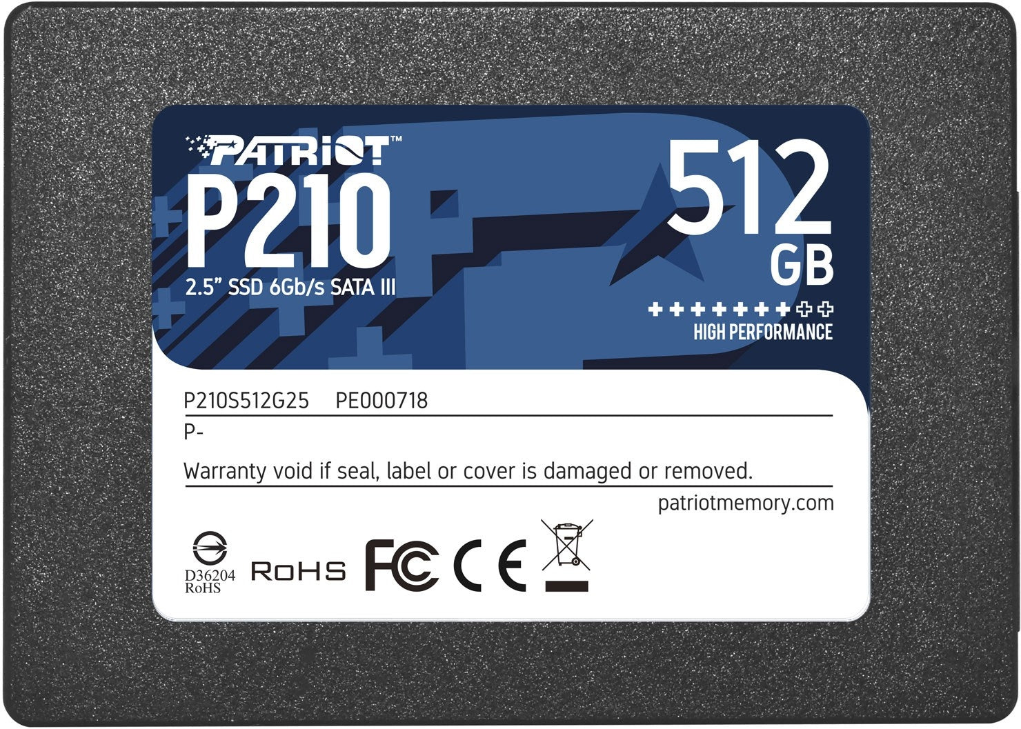 Unidad Ssd Patriot P210 512Gb Sata Iii 2.5" (P210S512G25)