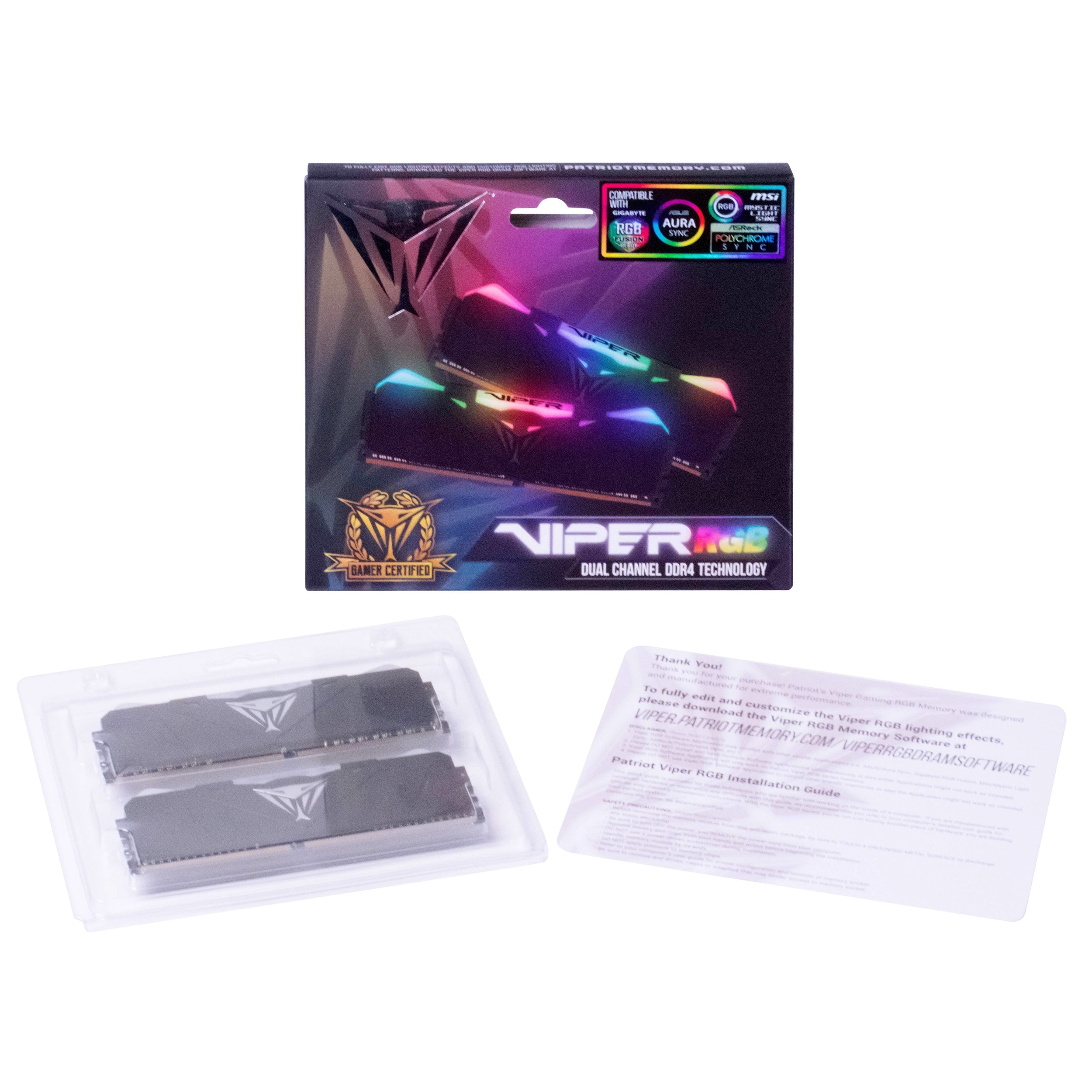 Mem Ddr4 Patriot Viper Rgb 16Gb(2X8Gb)4000Mhz Udm (Pvr416G400C9K)