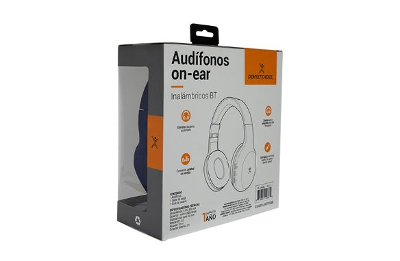 Audifonos Perfect Choice Pc-116769 On Ear Bt Azul/Morado Rf Inalámbrico