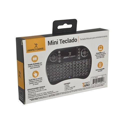 Mini Teclado Perfect Choice Pc-201007 Qwerty Negro Universal Inalámbrico