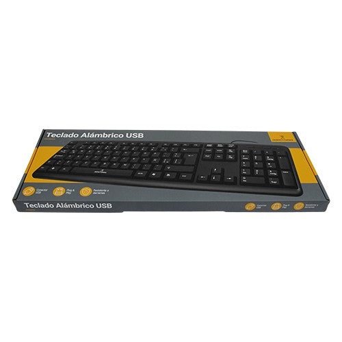 Teclado Perfect Choice Pc-201038 Usb Qwerty Negro Universal Alámbrico