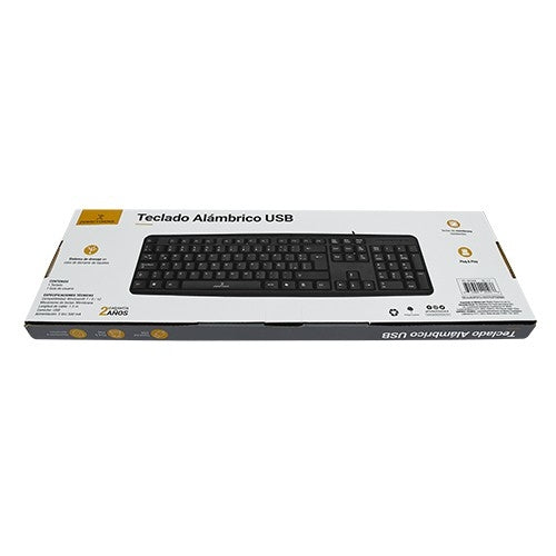 Teclado Perfect Choice Pc-201038 Usb Qwerty Negro Universal Alámbrico