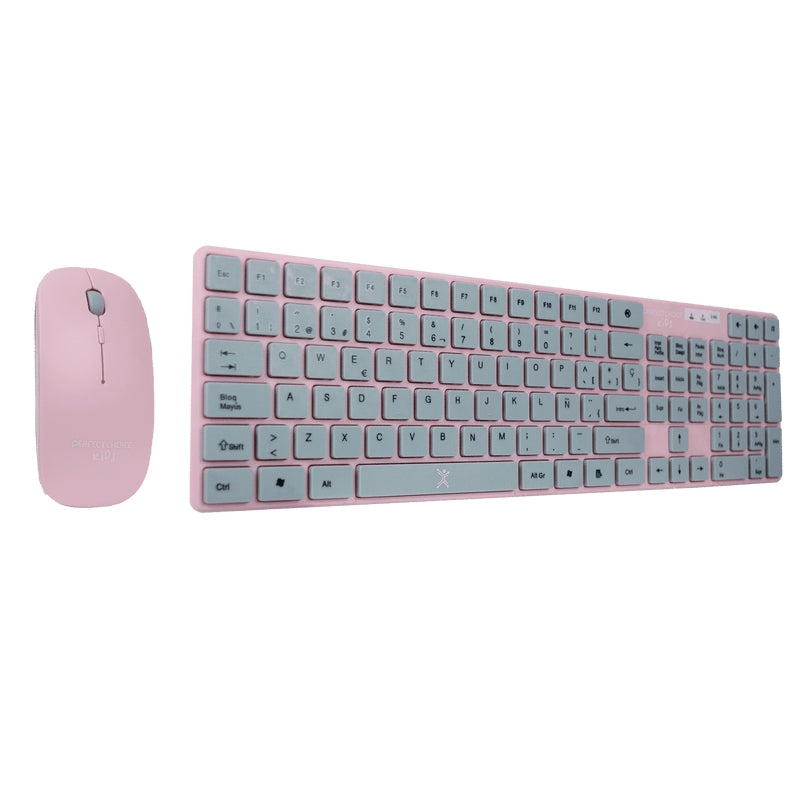 Kit Teclado Y Mouse Perfect Choice Pc-201069 Inalámbrico Teclado+Mouse Kids Balloon Rosa