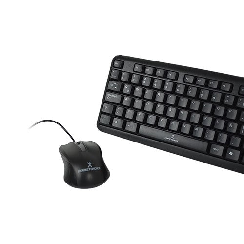 Kit Teclado Y Mouse (Pc-201076) Alambrico Usb Perfect Choice Estándar Negro 1000 Dpi