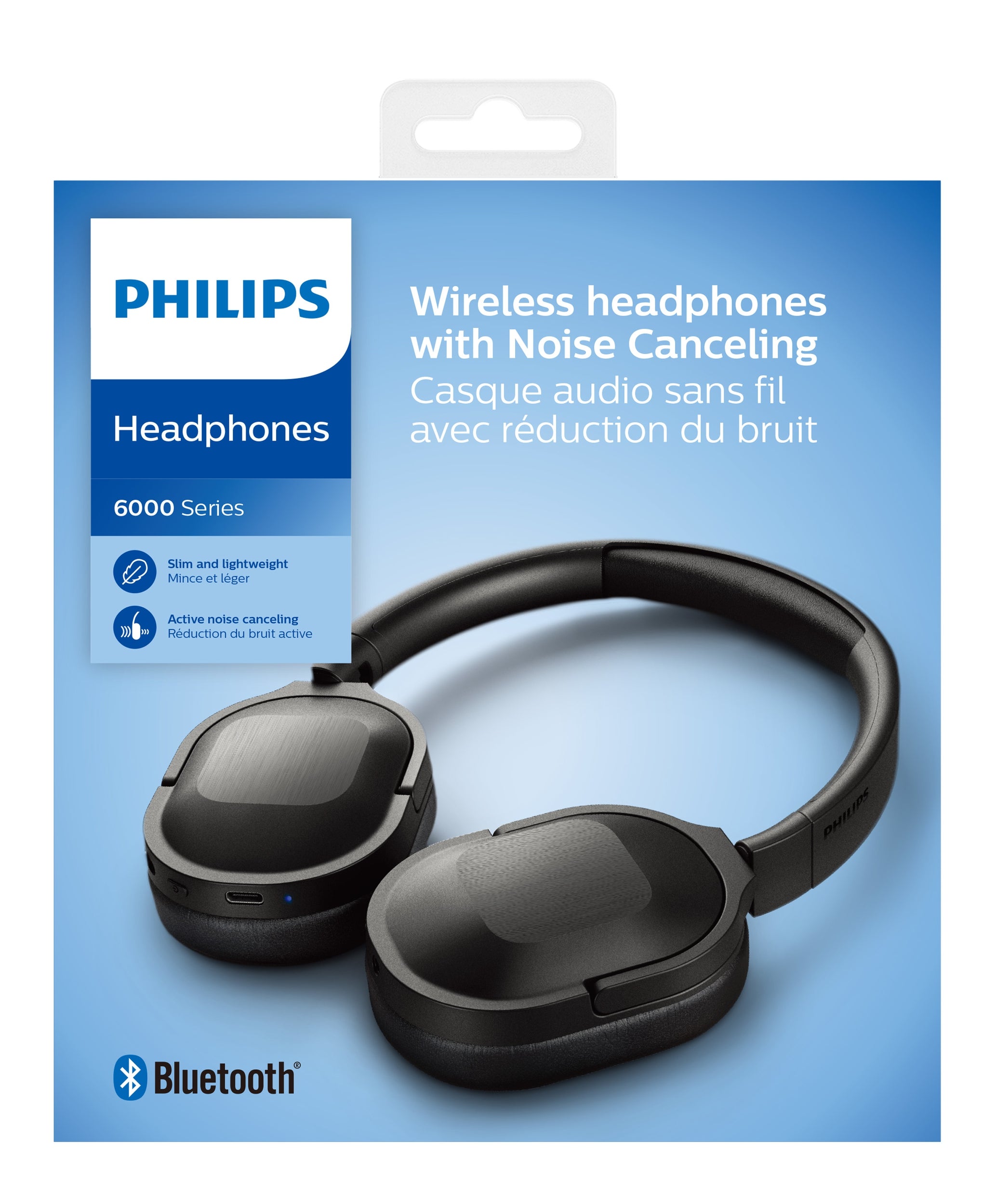 Audifonos Philips Inalambricos De Diadema  / Color Negro / Bluetooth 5.0 /  Control Integrado / Micro Integrado /  Cable Usb-C / Recargable / Cuero Sintetico