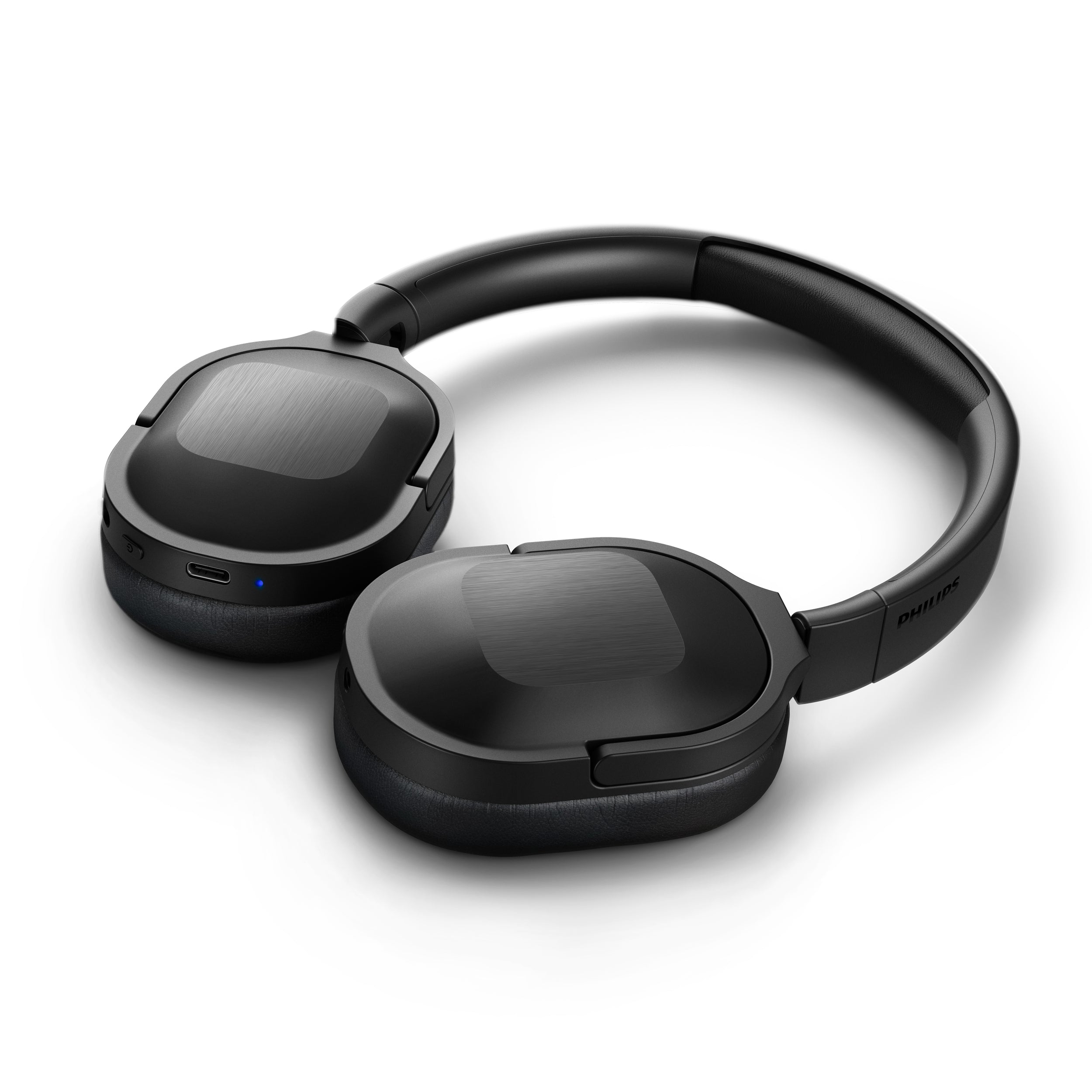 Audifonos Philips Inalambricos De Diadema  / Color Negro / Bluetooth 5.0 /  Control Integrado / Micro Integrado /  Cable Usb-C / Recargable / Cuero Sintetico