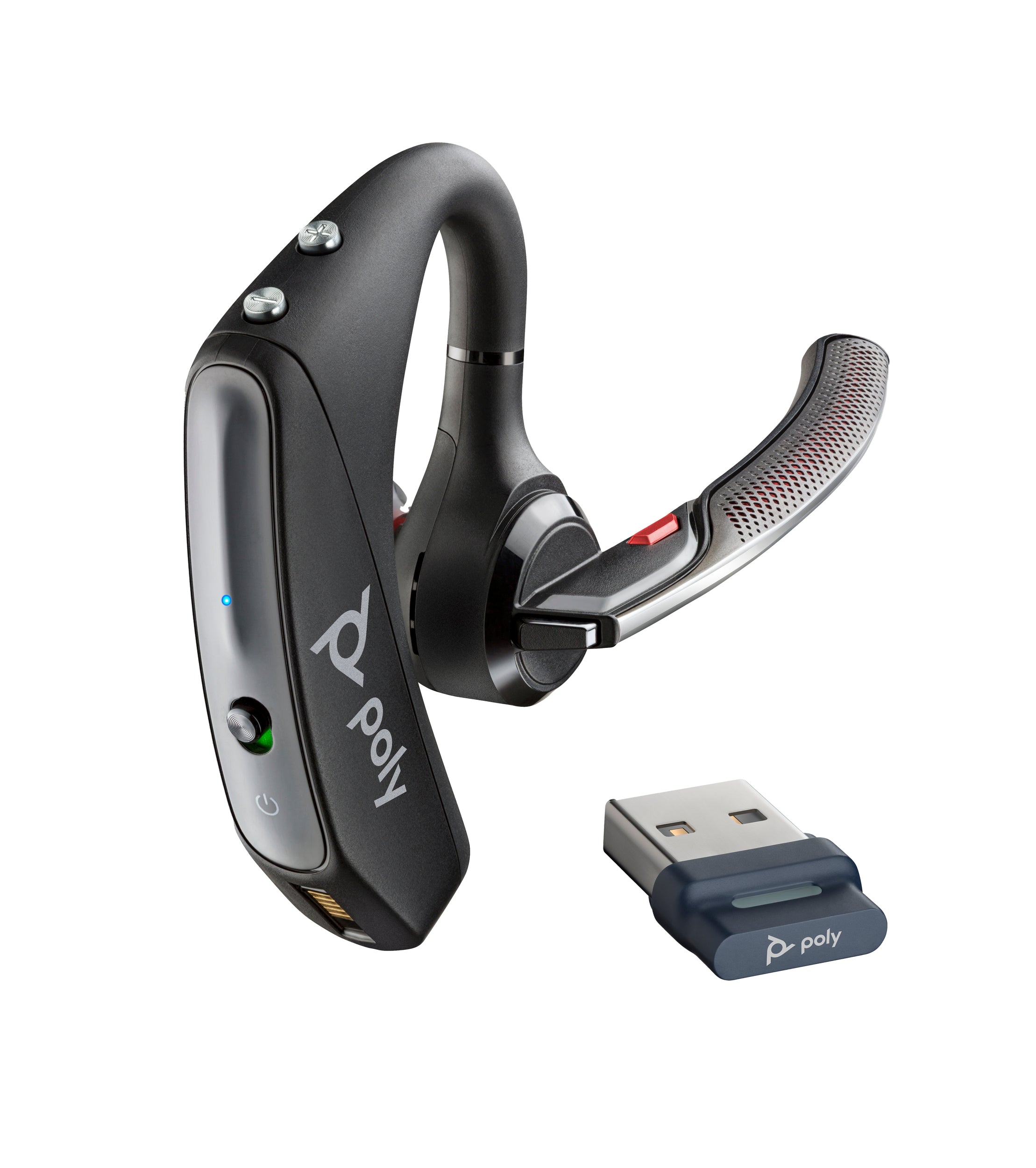 Auricular Plantronics Voyager 5200 Uc Poly Bluetooth Para Moviles Y Computadoras Incluye Estuche De Carga Adaptador