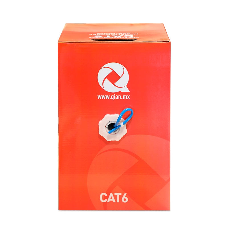 Bobina De Cable Utp Qian Qgr-Nc006 Cat6 Azul23 Awg Interior