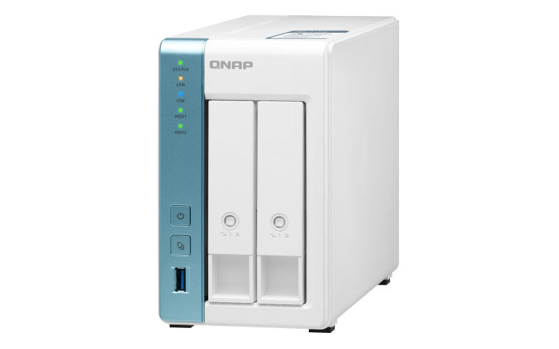 Nas Qnap Ts-231P3-2G /2 Bahias Nucleo Cuadruple Hasta 1.7 Ghz 2Gb Ddr3, Ampliable Hasta 8Gb/1 Lan 2,5 Gbe/Usb 3.2 X3/Sata/Hot-Swap/ Sin Discos